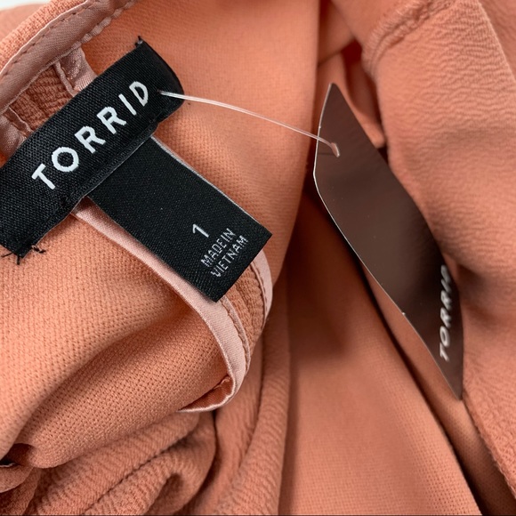 NEW TORRID DUSTY CORAL CREPE DRAPE FRONT BLAZER - Picture 10 of 14